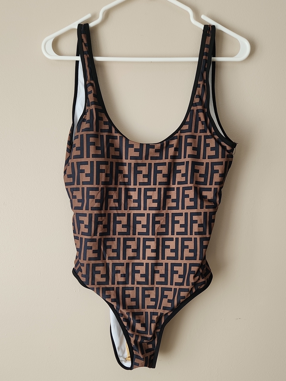 Brown and Black Logo One-Piece Bathing Suit 🖤🤎